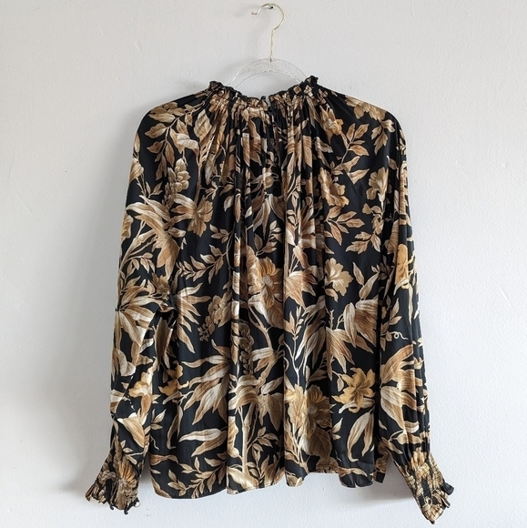 H&M Wide Frill Collared Satin Blouse Size 12 - Picture 5 of 6
